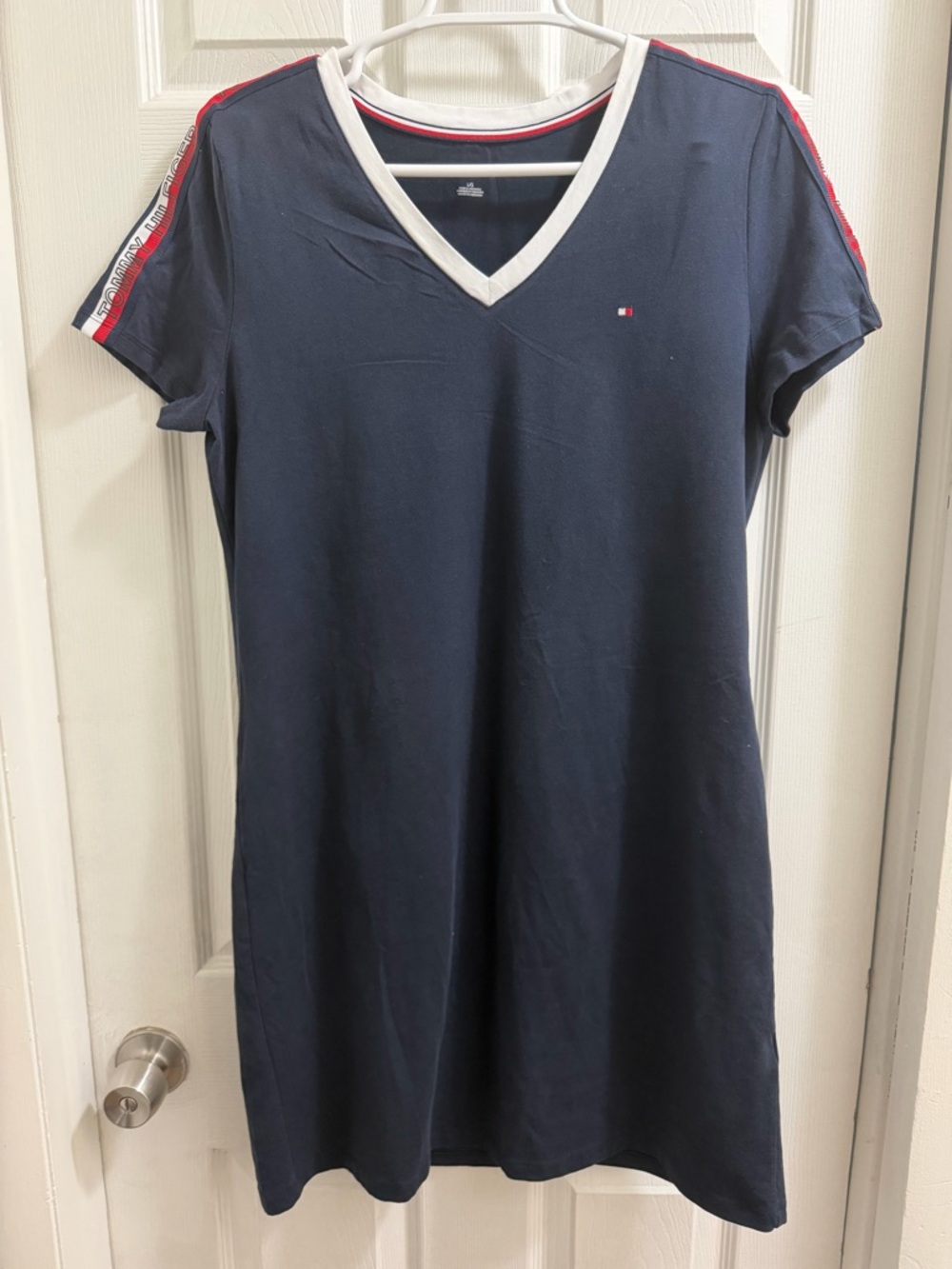 Tommy Hilfiger Navy Dress with Red & White Trim